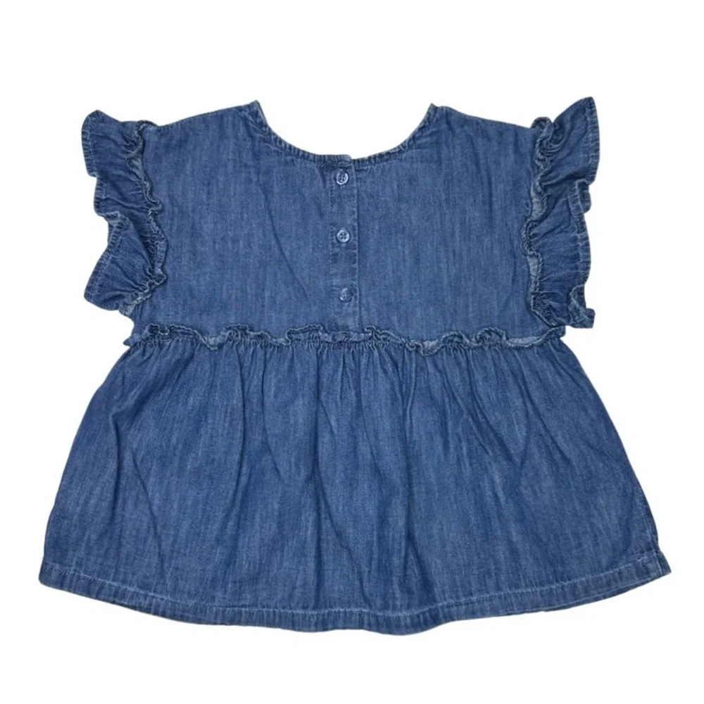 Gap Chambray‎ Ruffle Sleeve Top